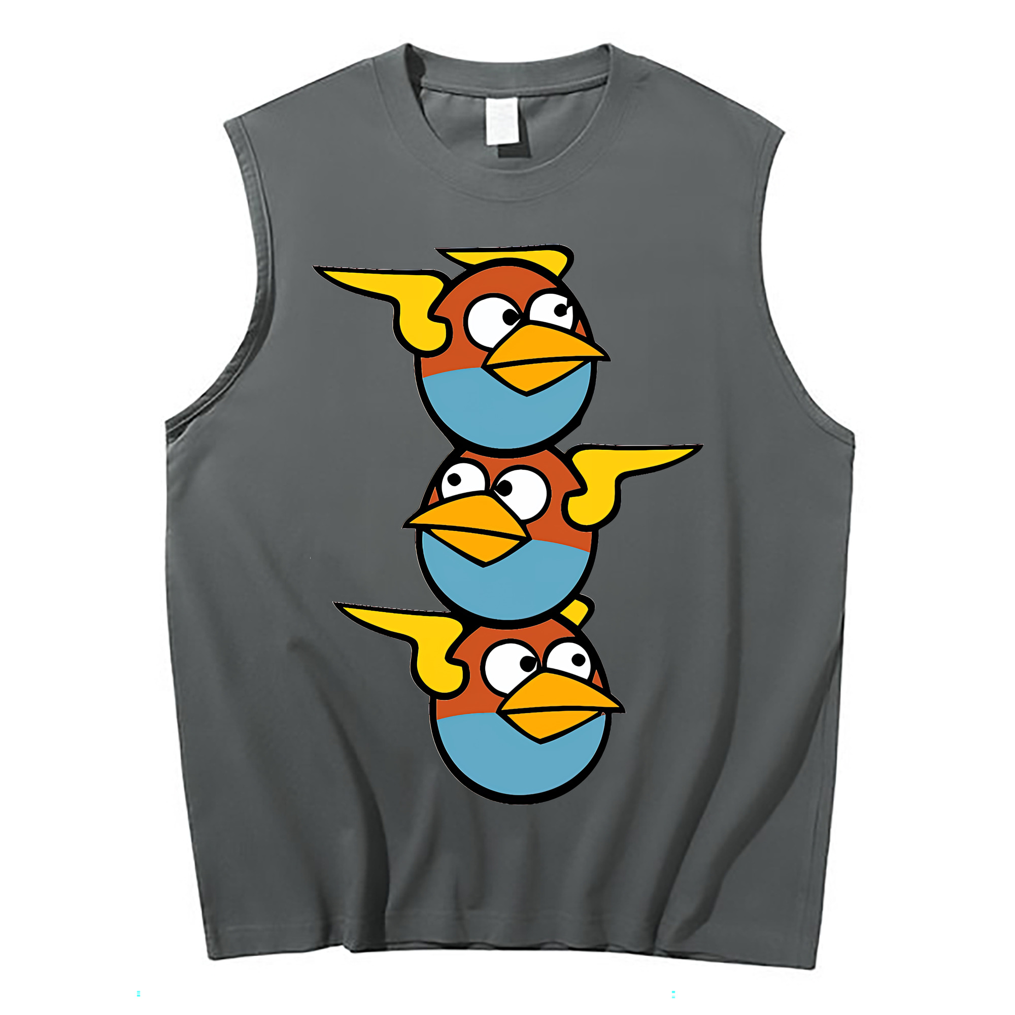（画像用） Angry Birds アングリーバード コットン100％タンクトップ（フロントプリント）